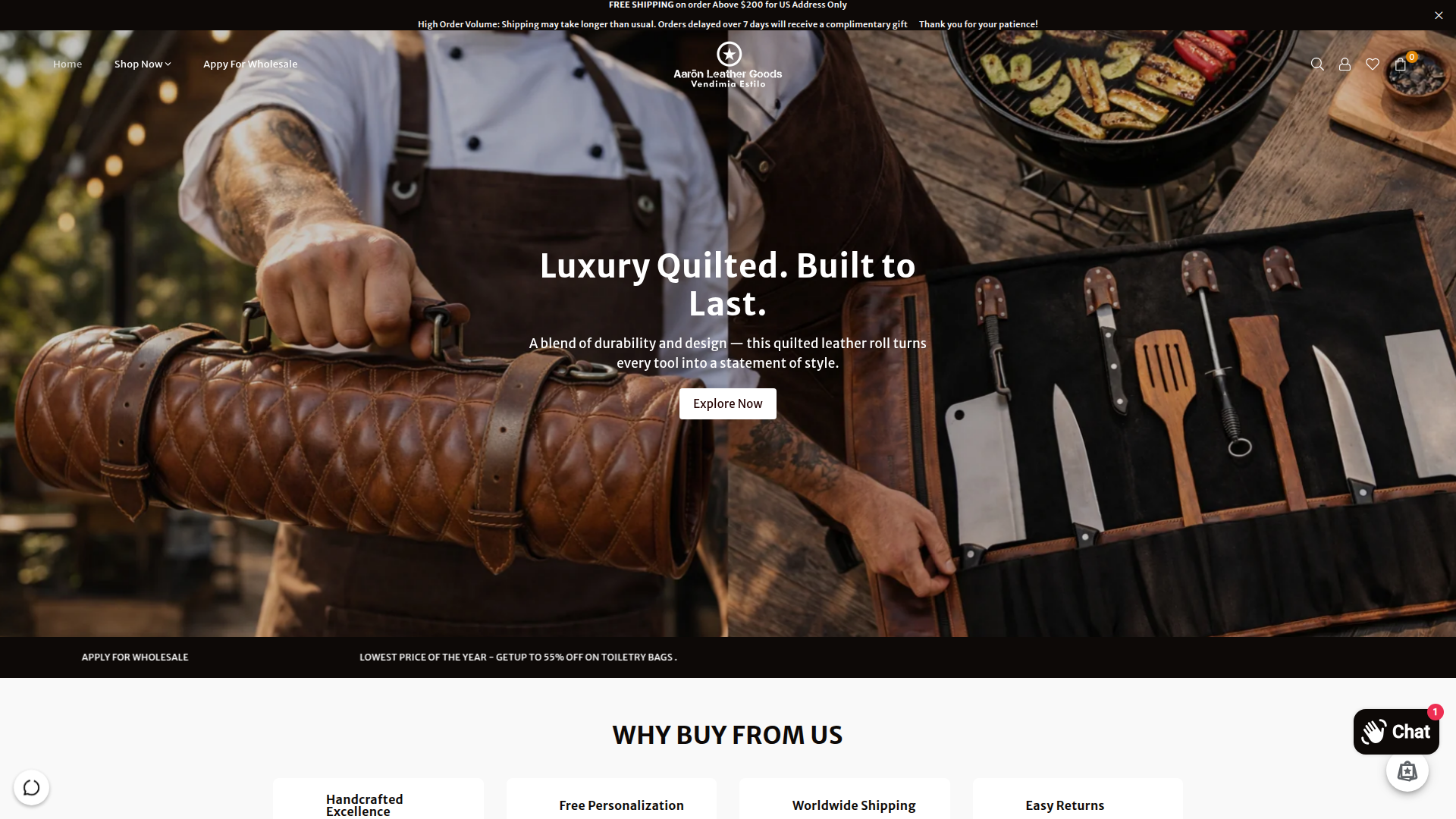 Aaron Leather Goods screenshot