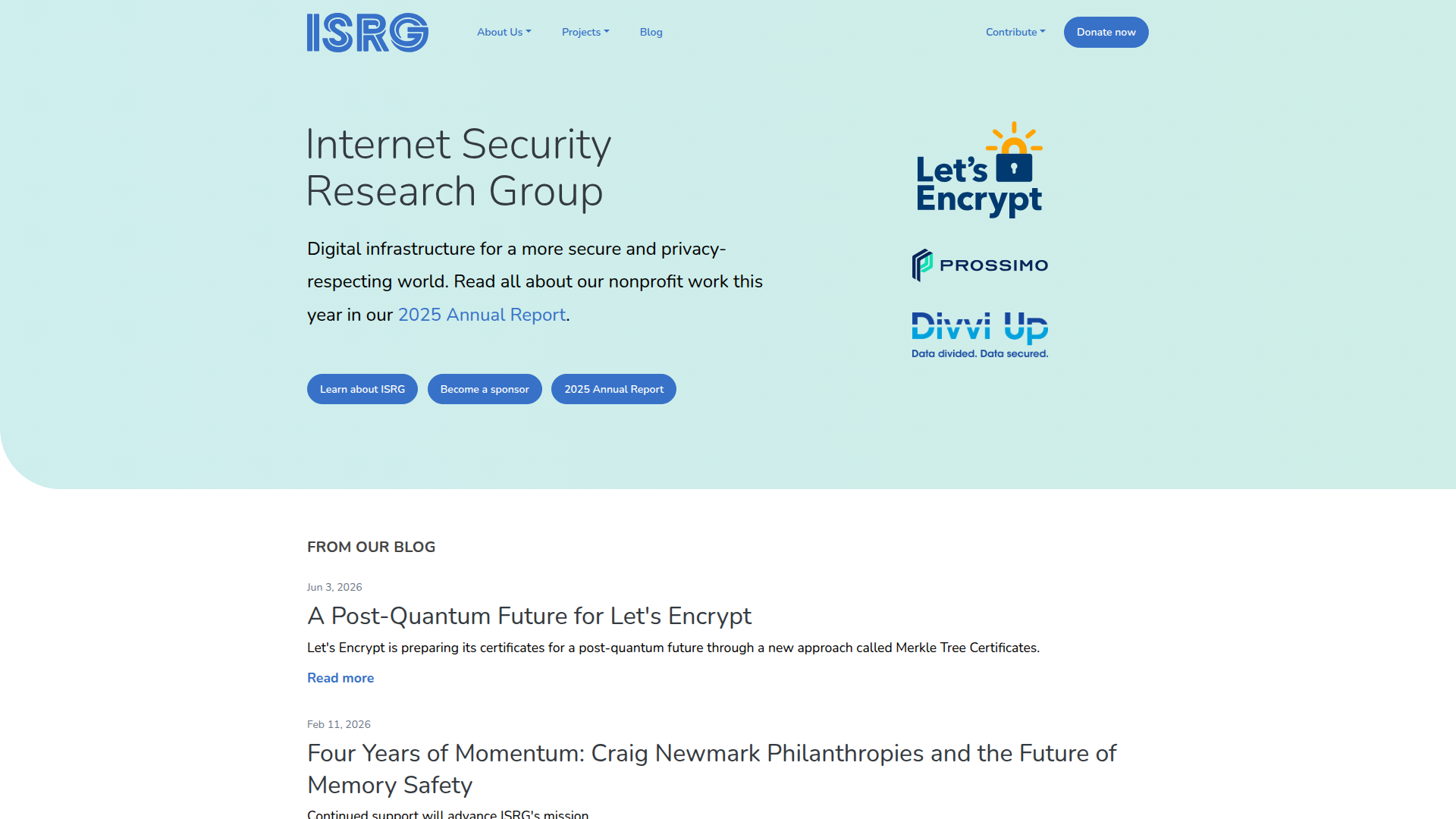 Internet Security Research Group screenshot