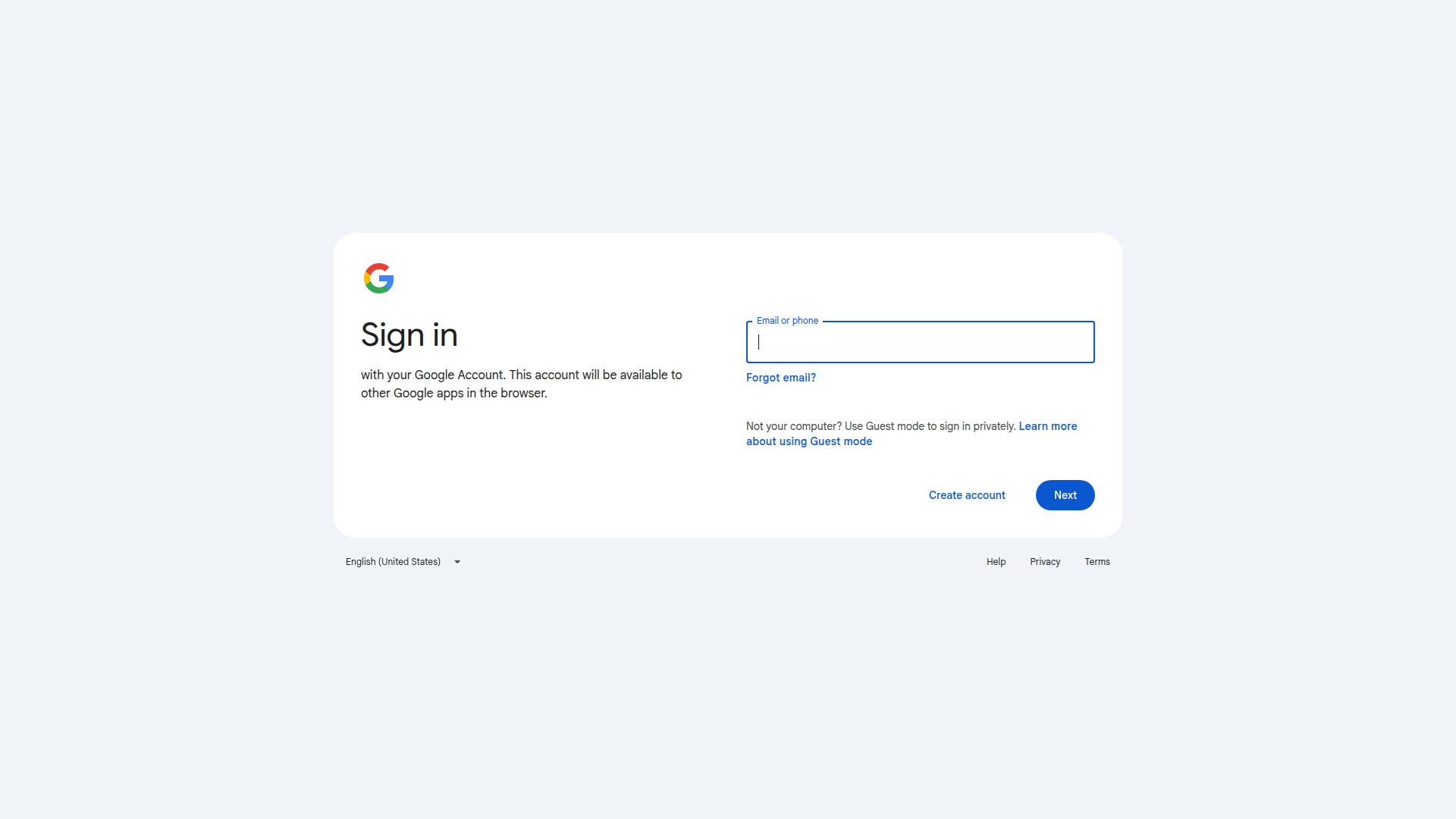 Google Accounts screenshot