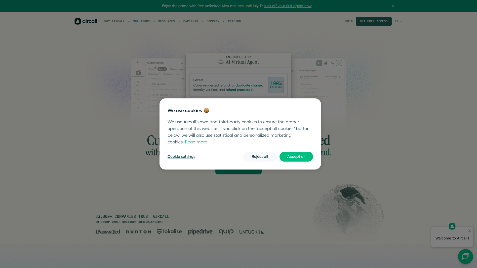 Aircall screenshot