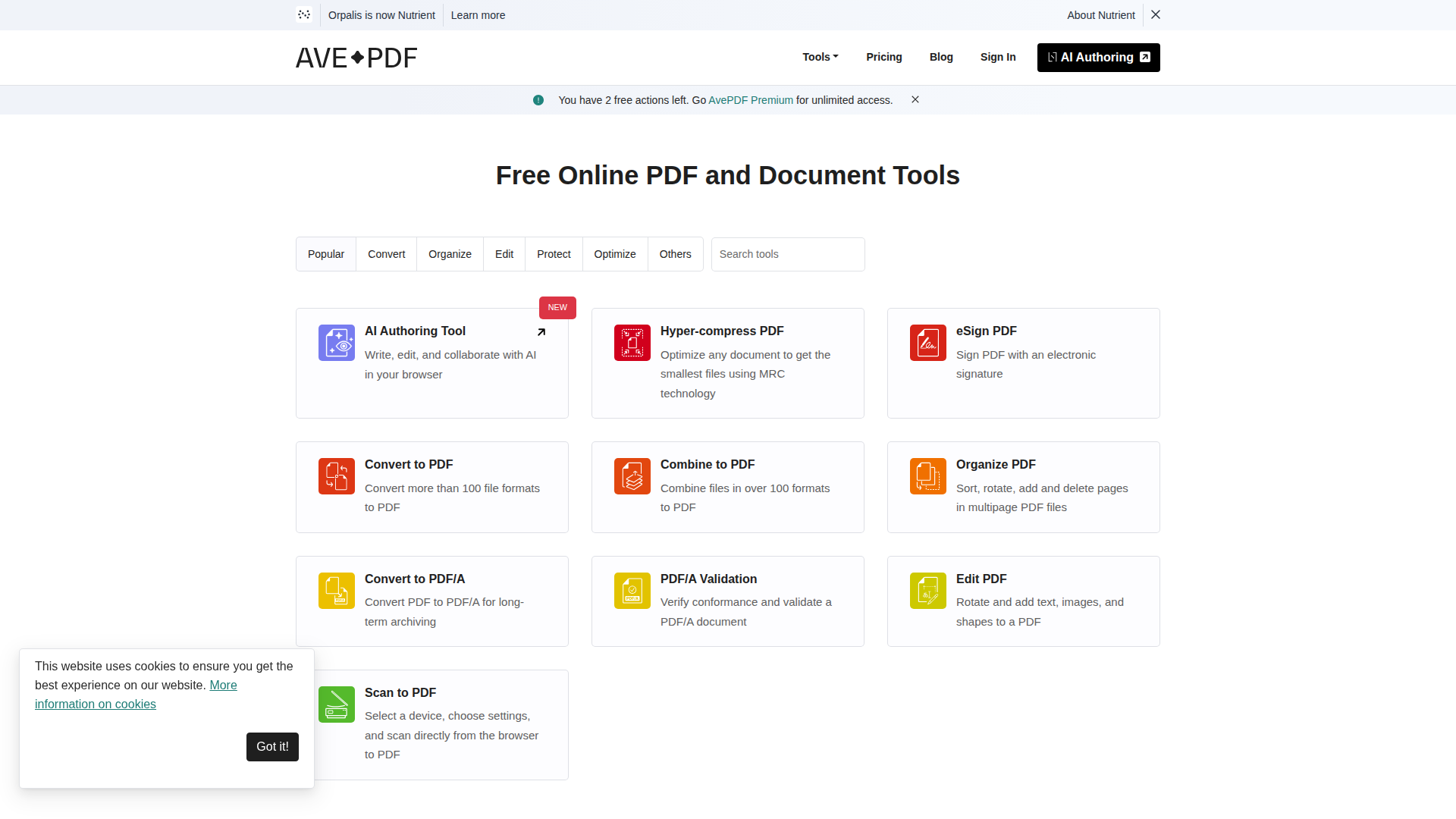 AvePDF screenshot