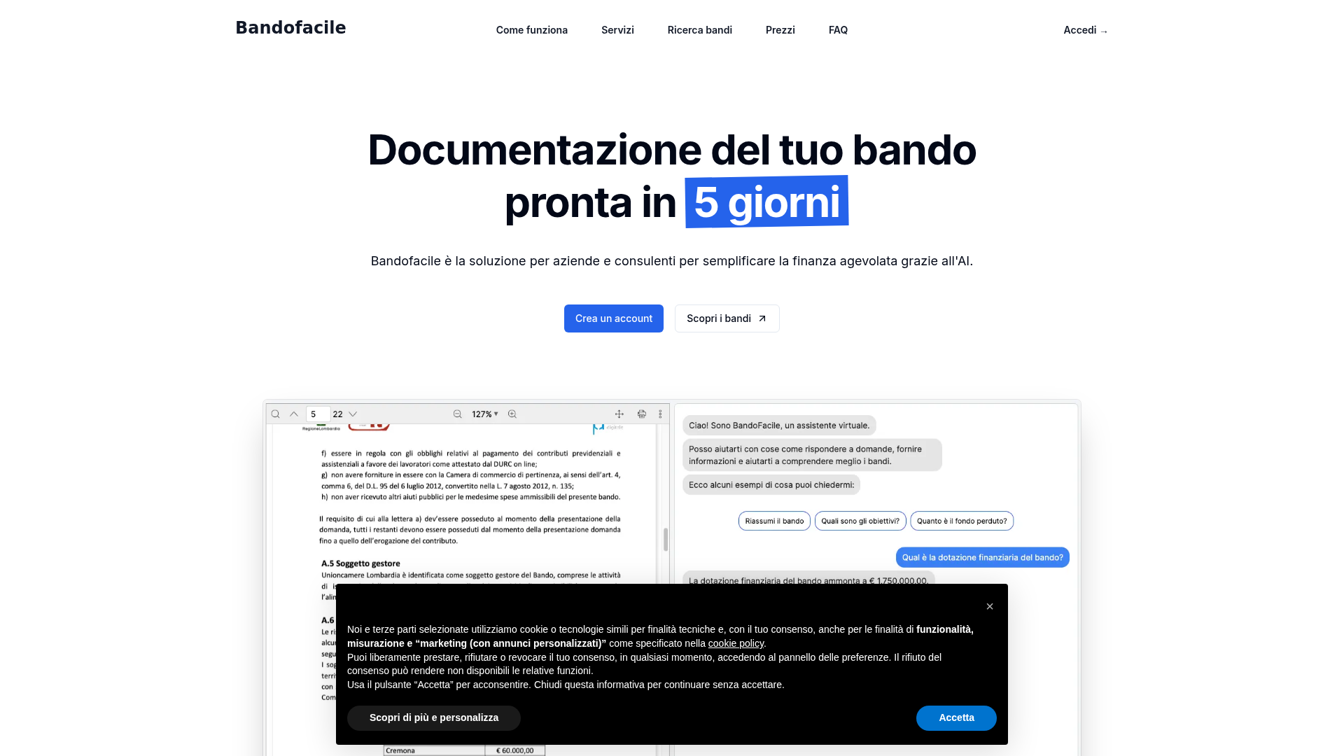 Bandofacile screenshot