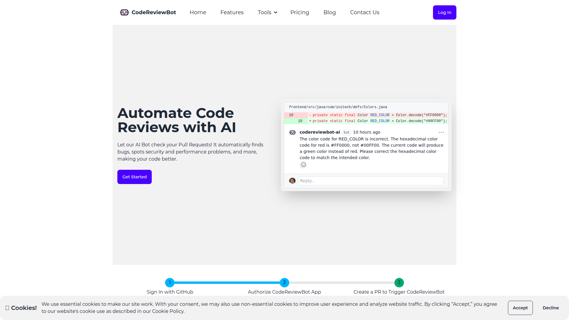 CodeReviewBot screenshot