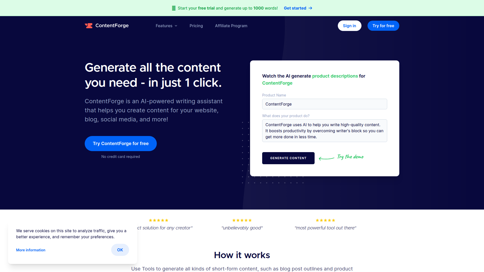 ContentForge screenshot