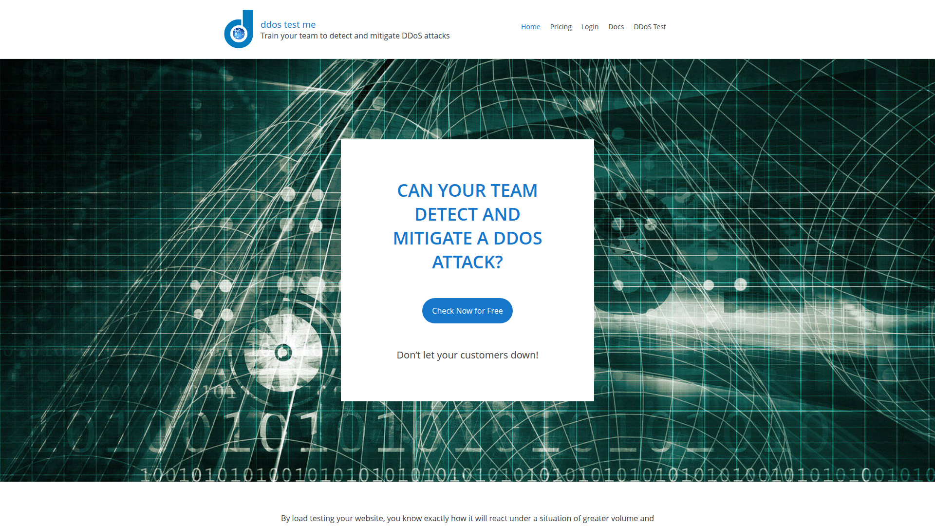 ddos test me screenshot