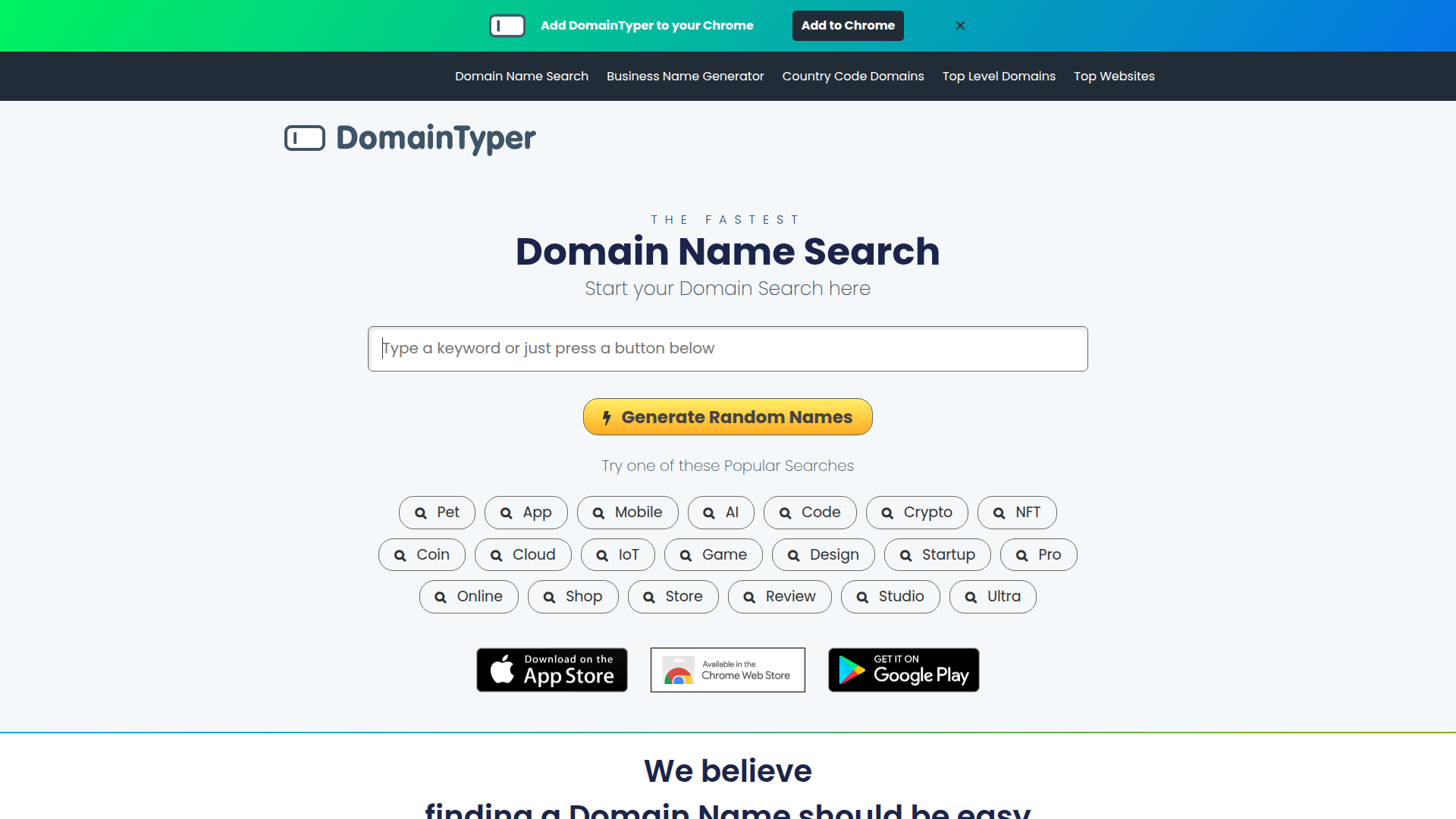 DomainTyper screenshot