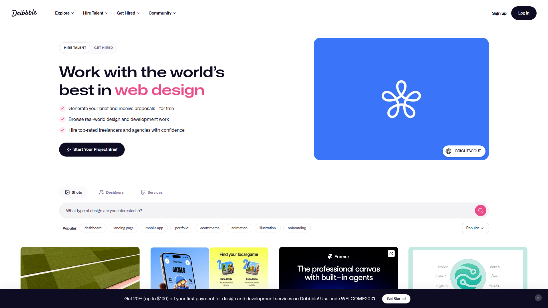 Dribbble screenshot