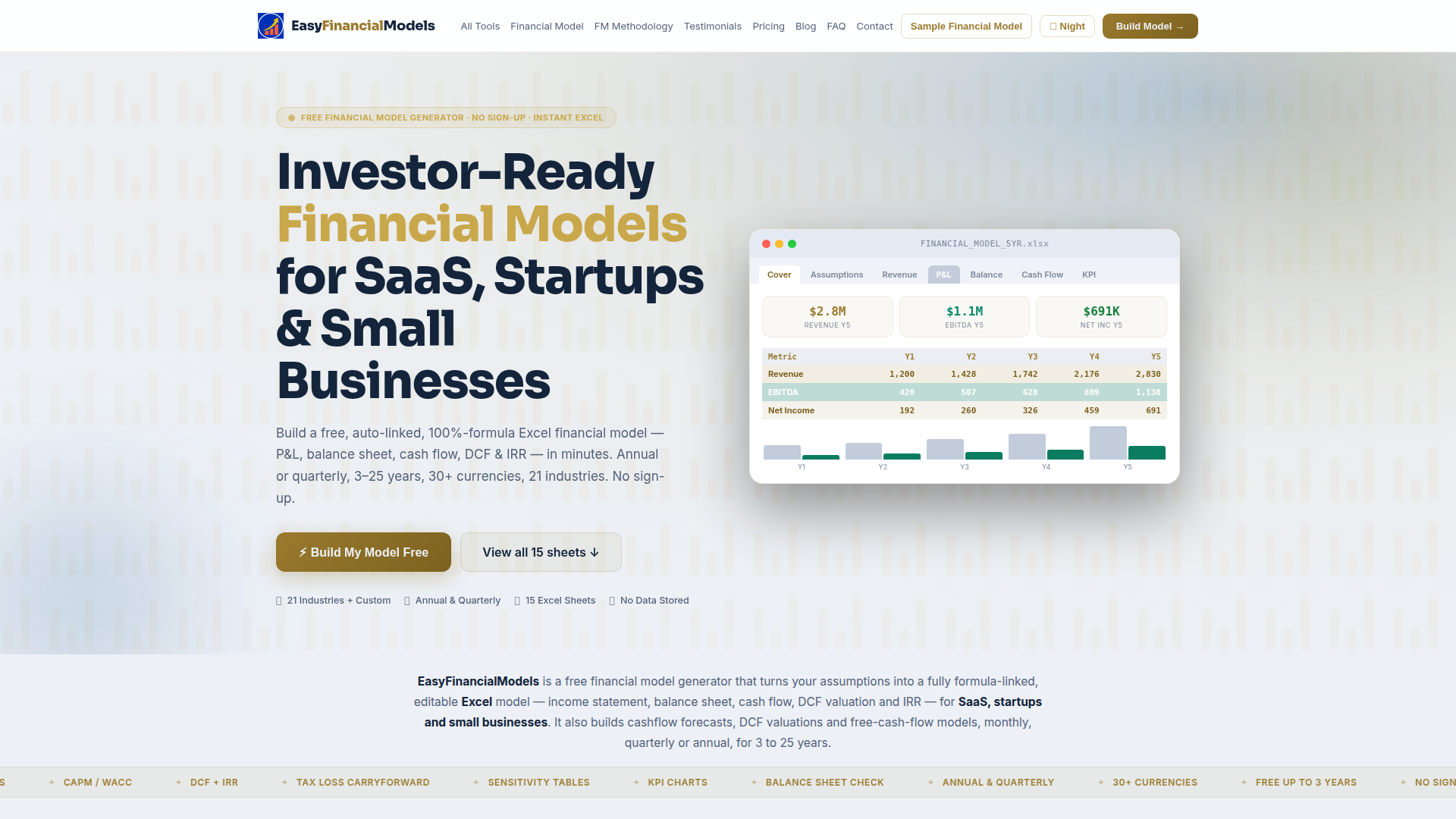 EasyFinancialModels screenshot