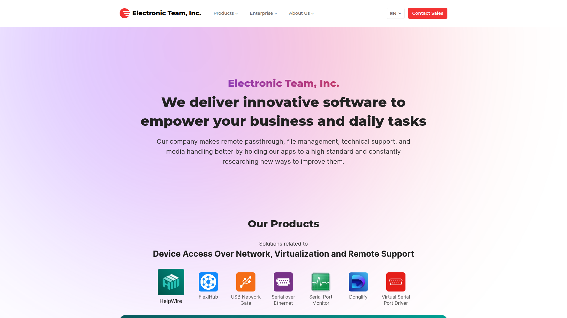 Electronic Team, Inc. screenshot
