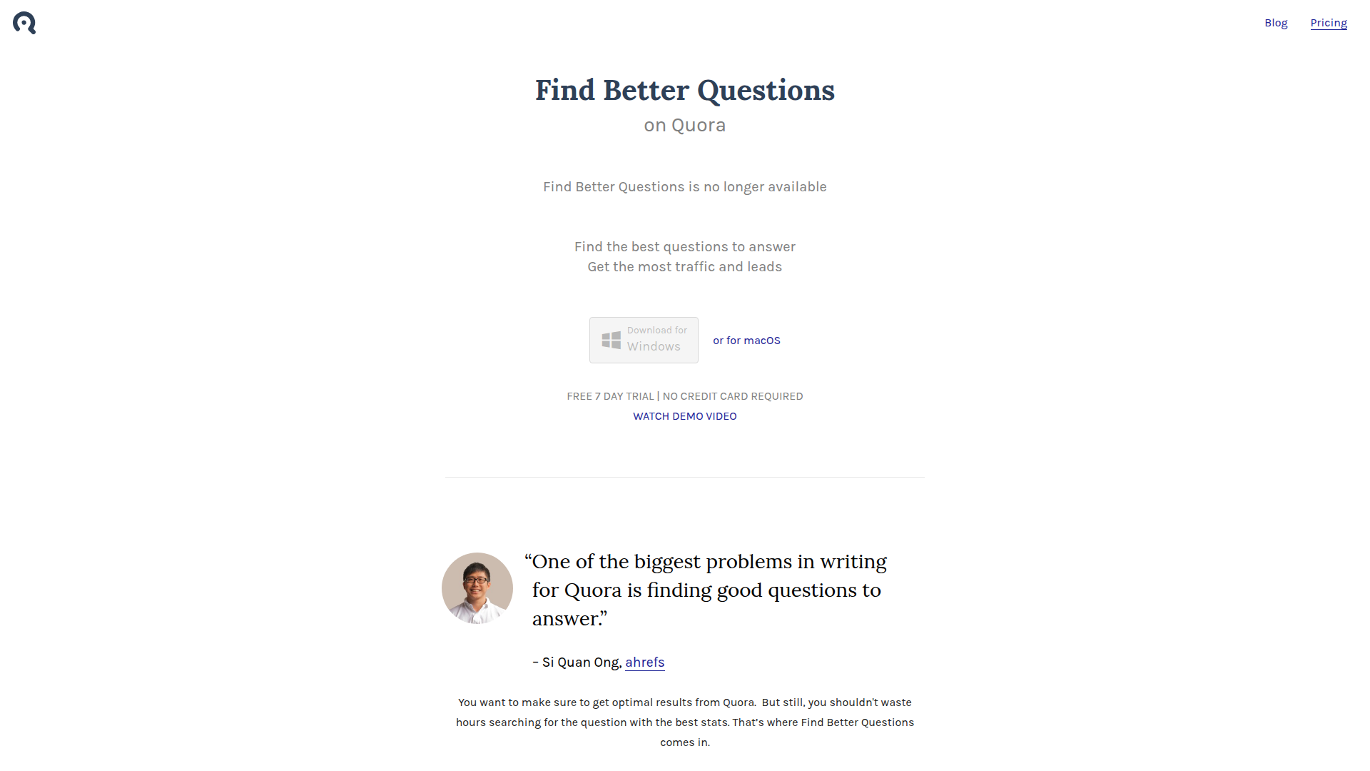 Find Better Questions screenshot