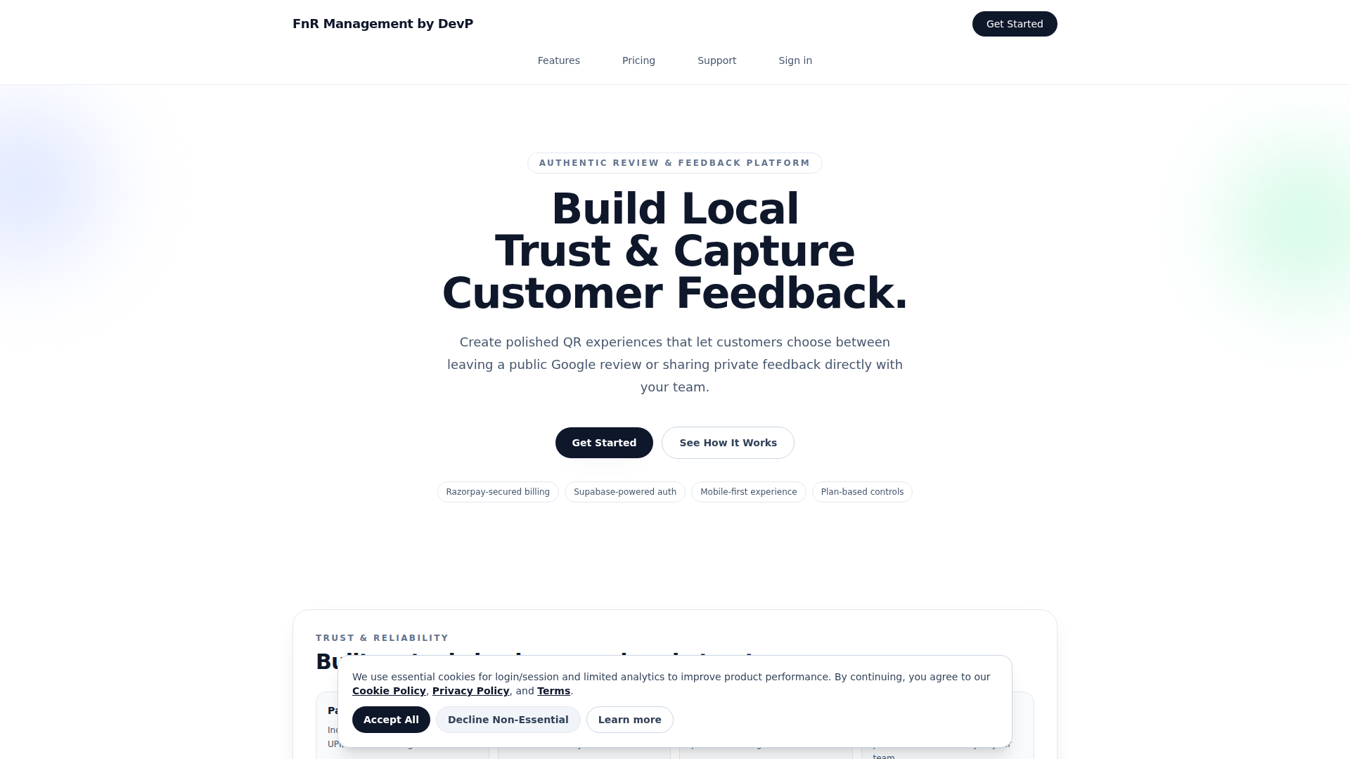 FnR Management screenshot