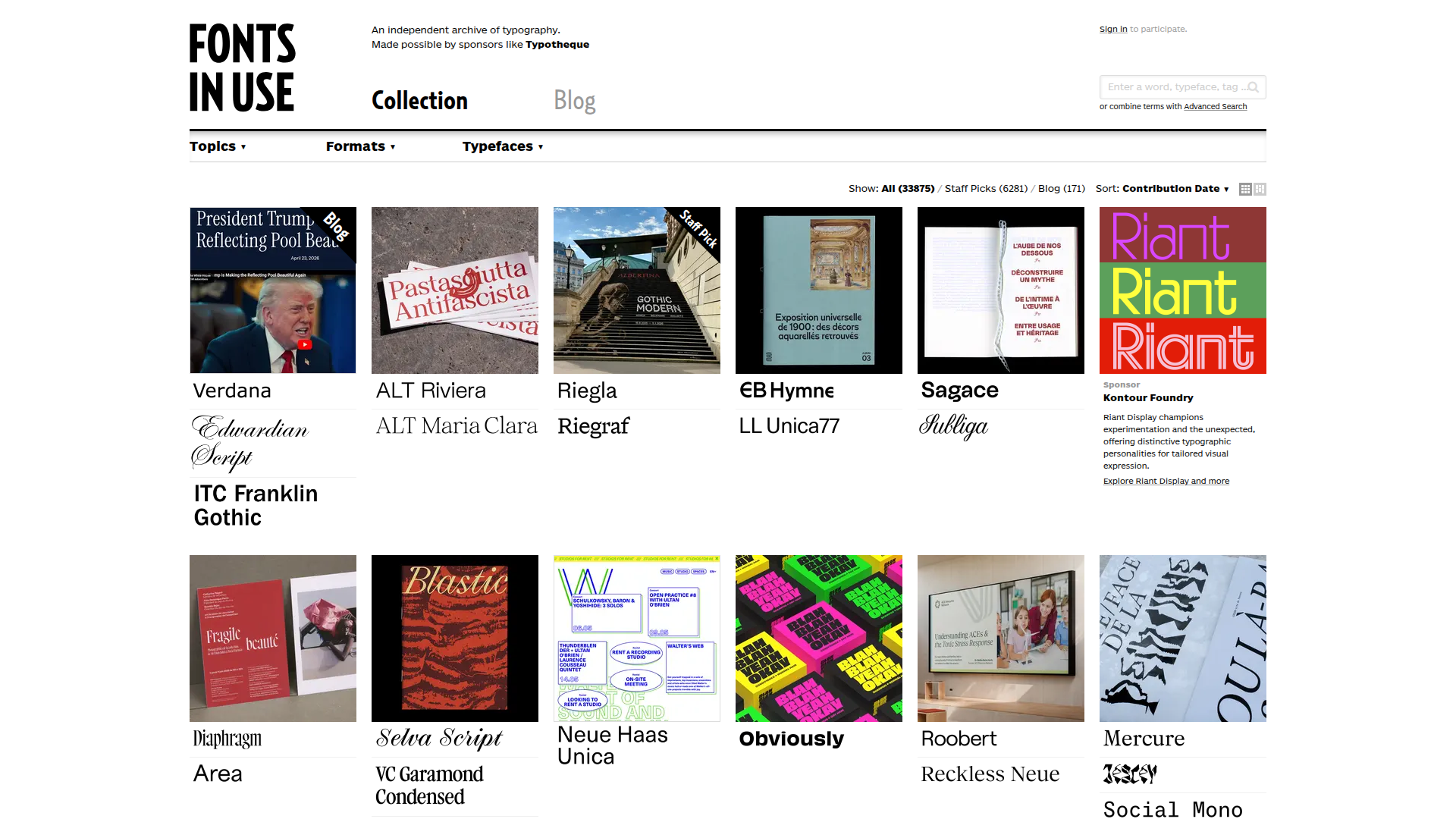 Fonts In Use screenshot