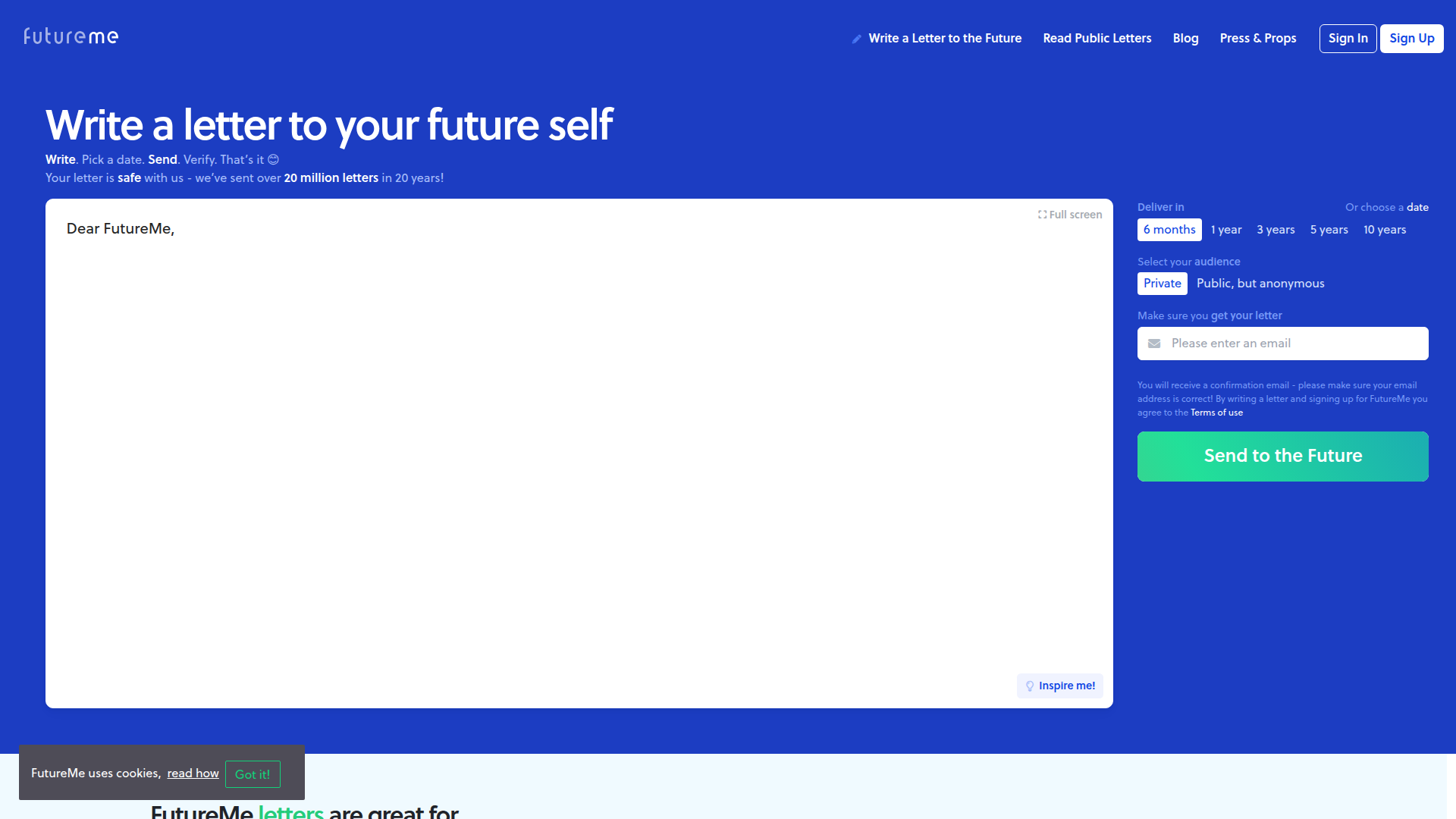 FutureMe screenshot