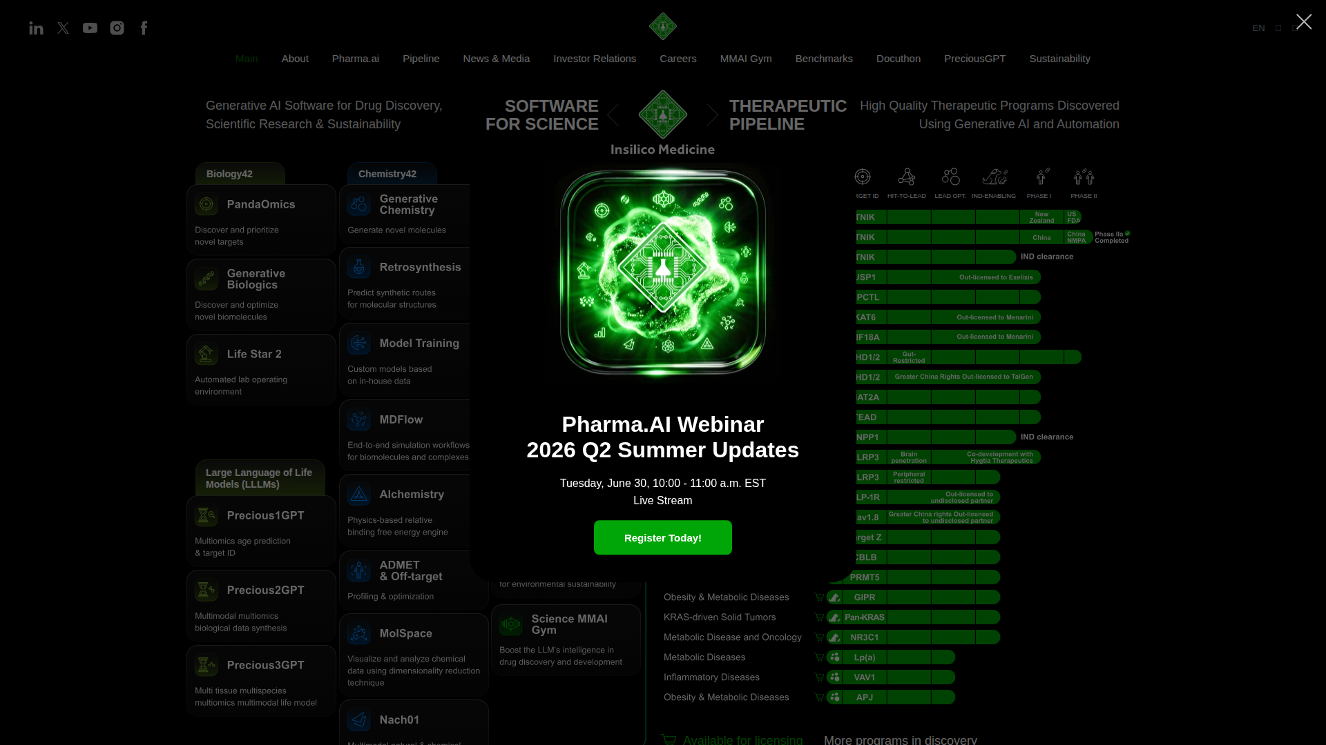 Insilico Medicine screenshot