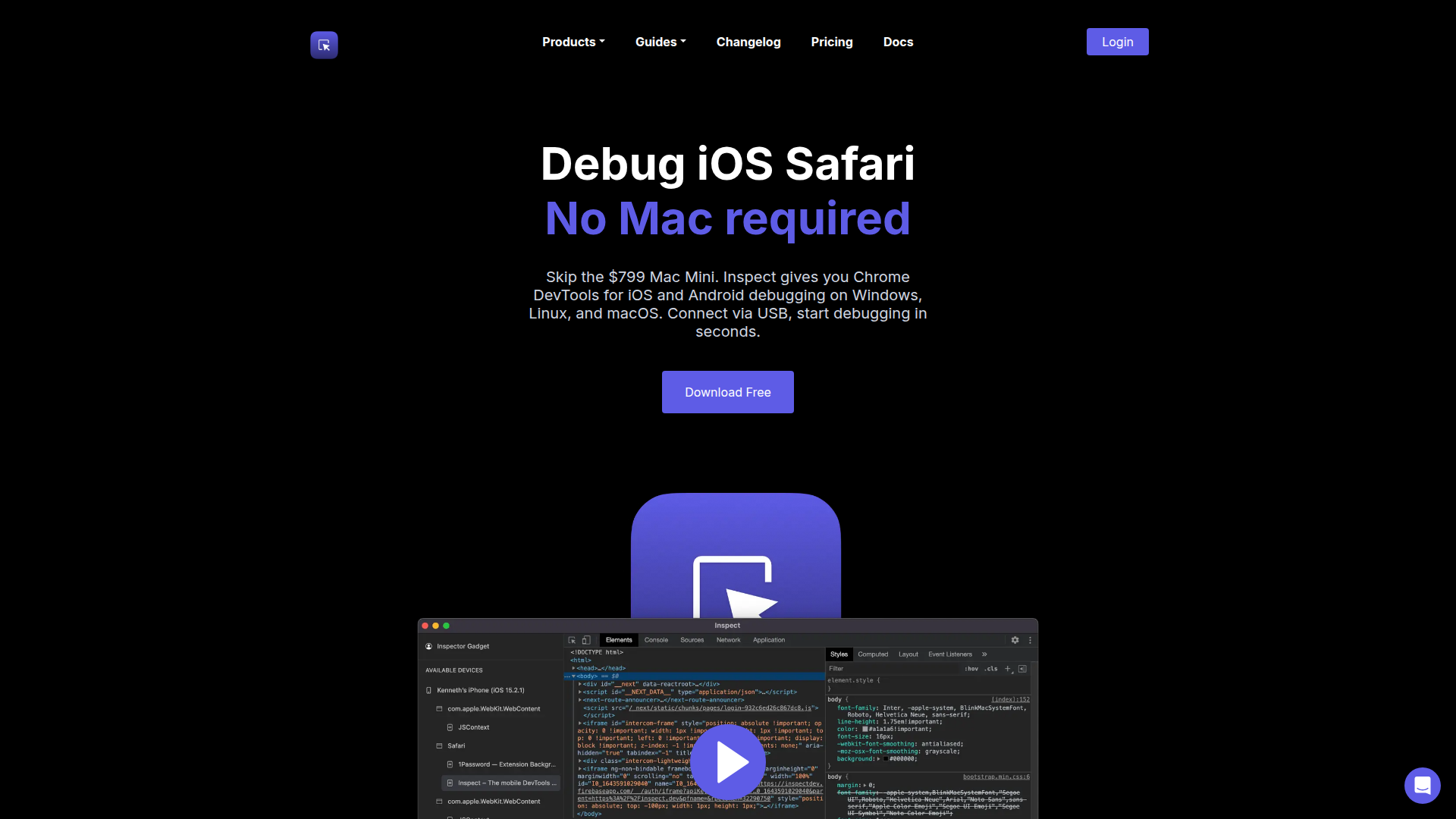 Inspect screenshot