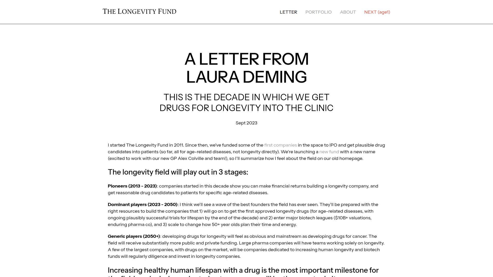 The Longevity Fund screenshot