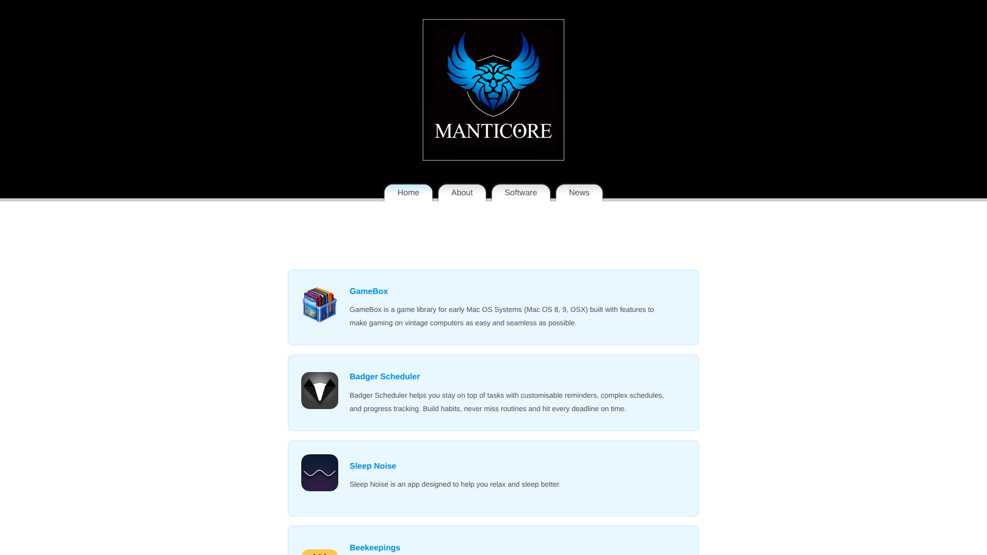 Manticore Software screenshot