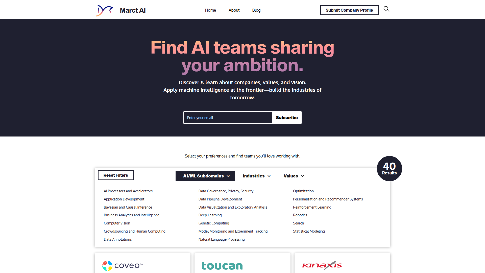 Marct AI screenshot