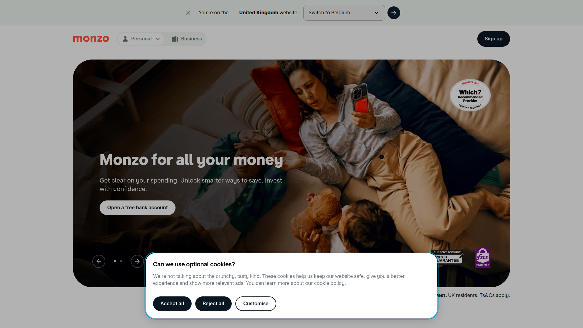 Monzo screenshot