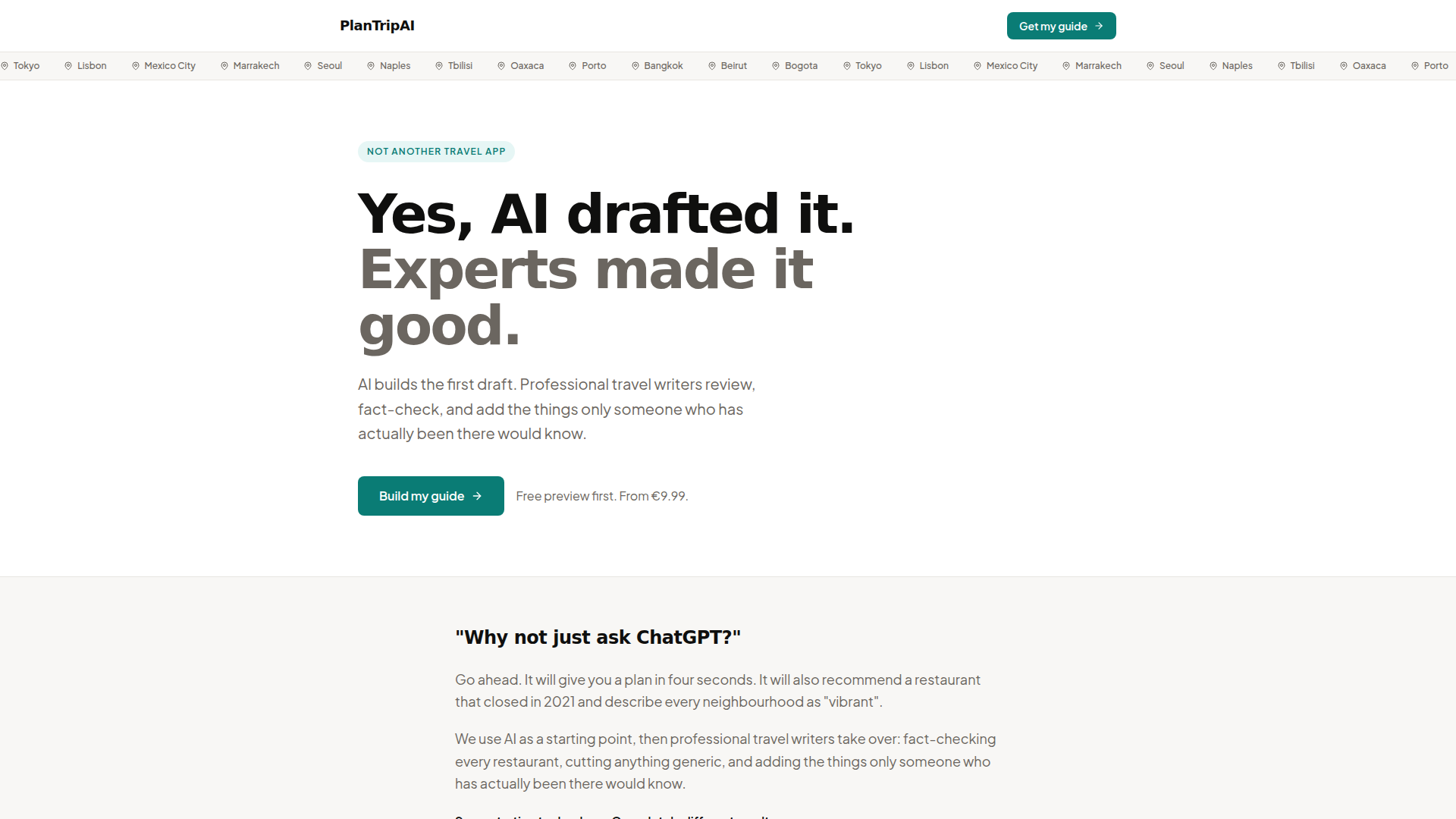 PlanTripAI screenshot