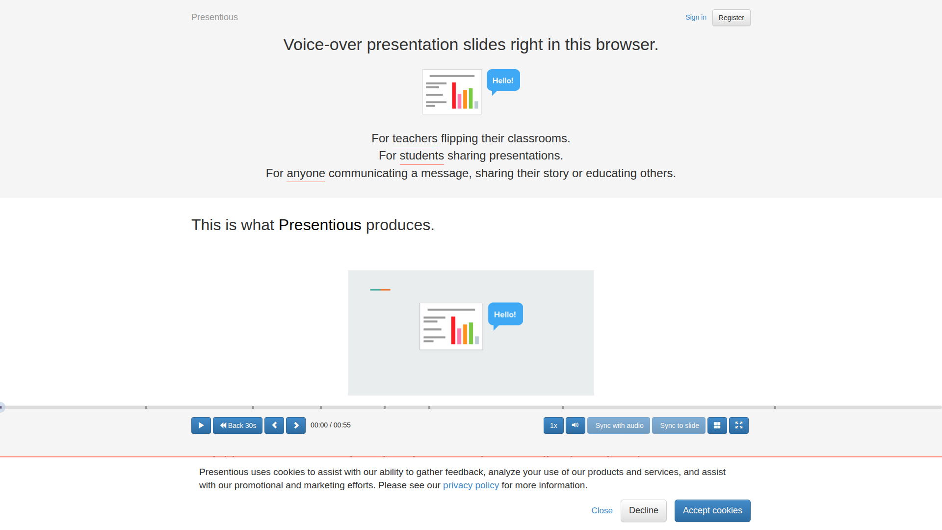 Presentious screenshot