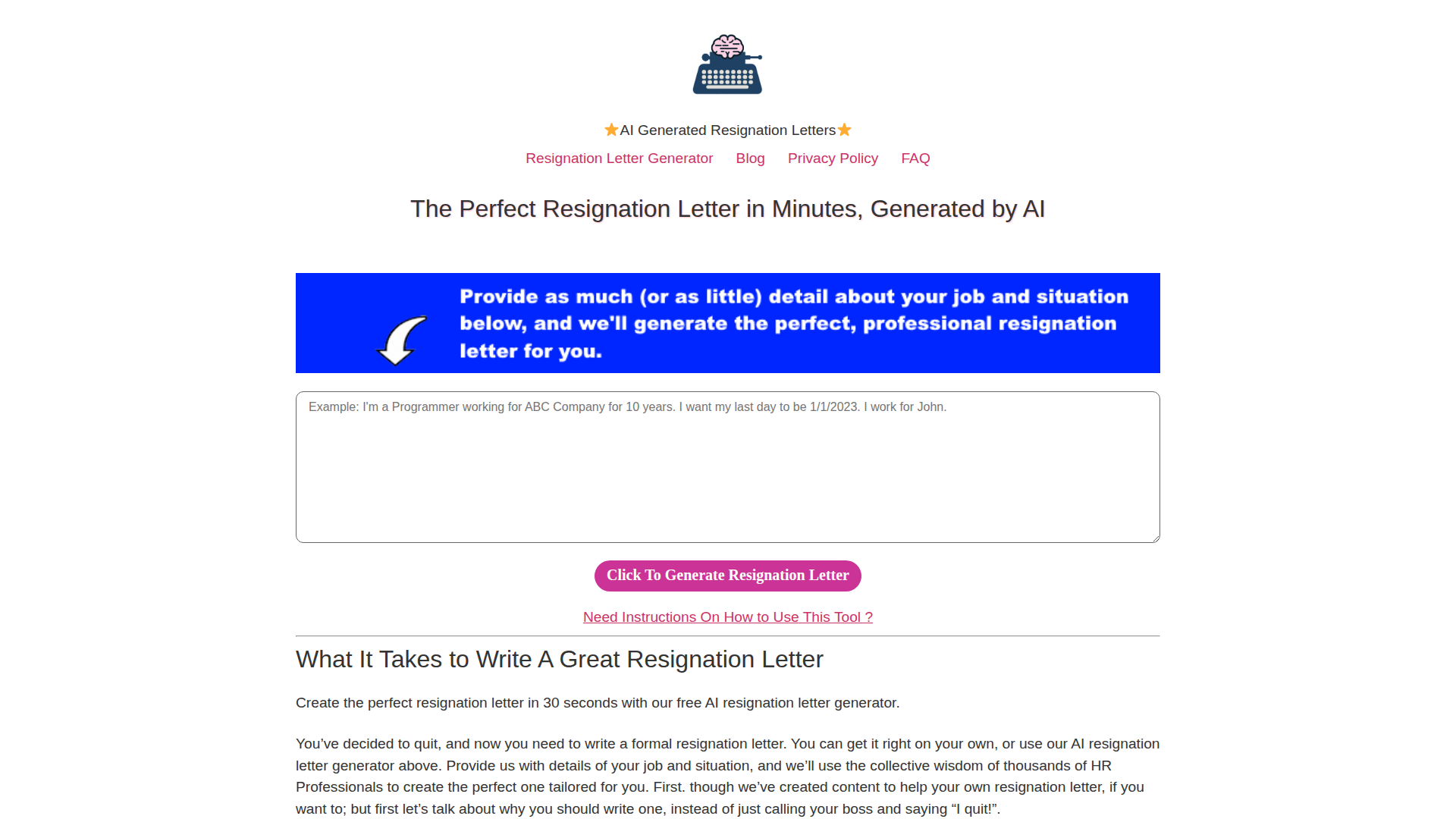 Resign.ai screenshot