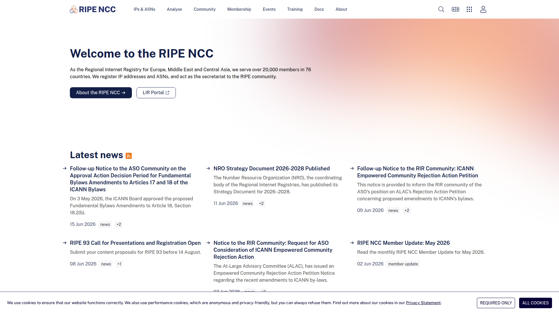 RIPE NCC screenshot