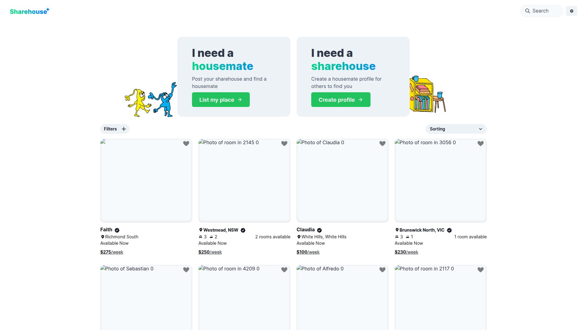 Sharehouse screenshot