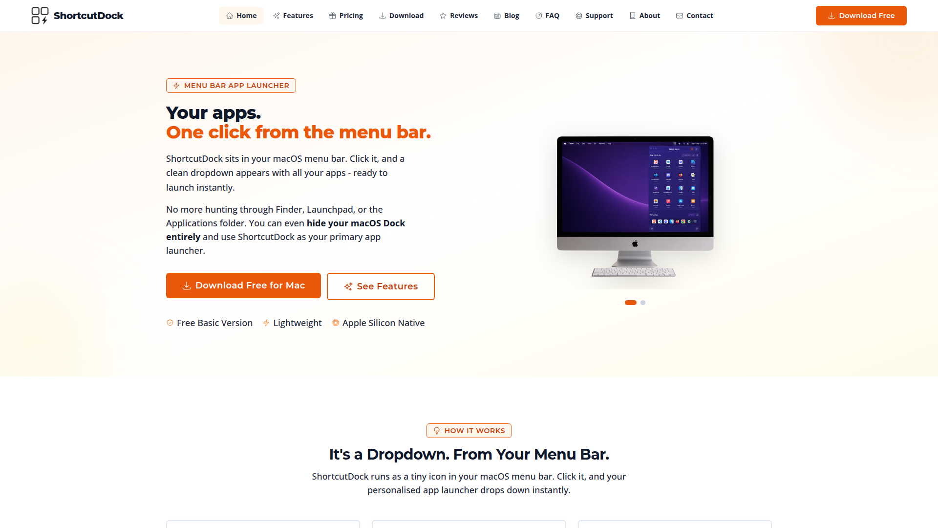 ShortcutDock screenshot