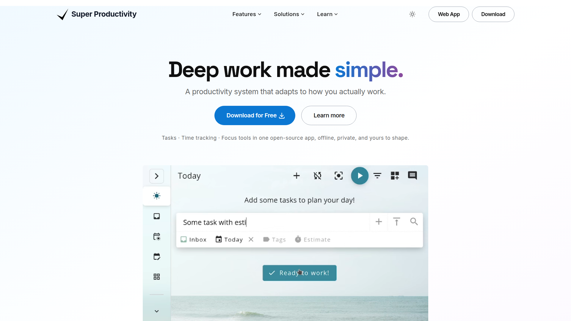 Super Productivity screenshot