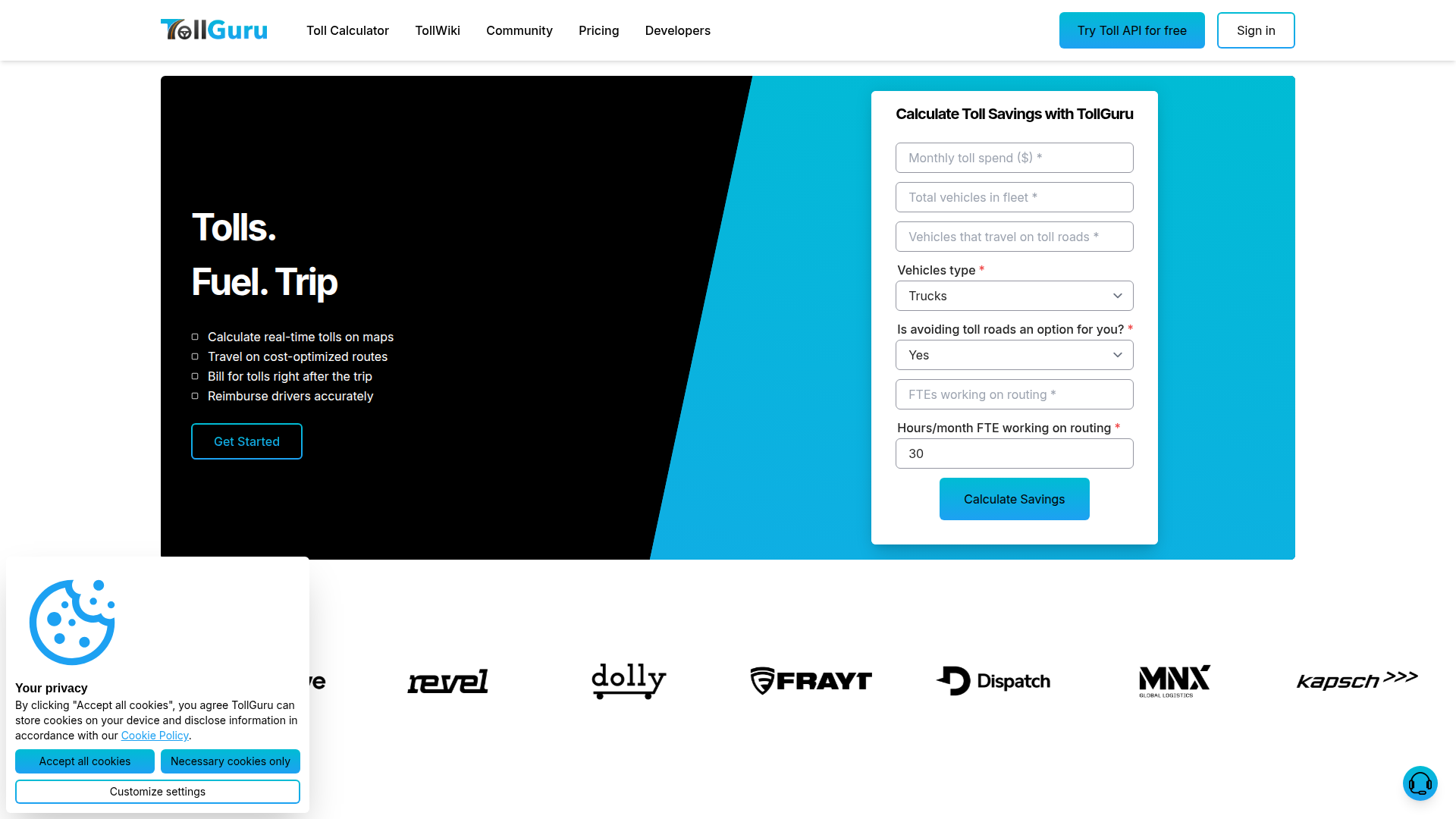 TollGuru screenshot