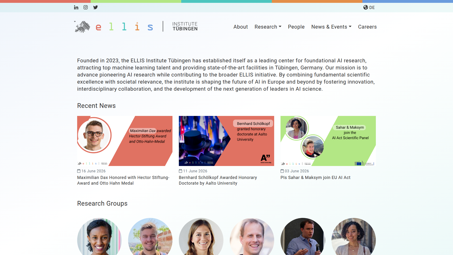 ELLIS Institute Tübingen screenshot