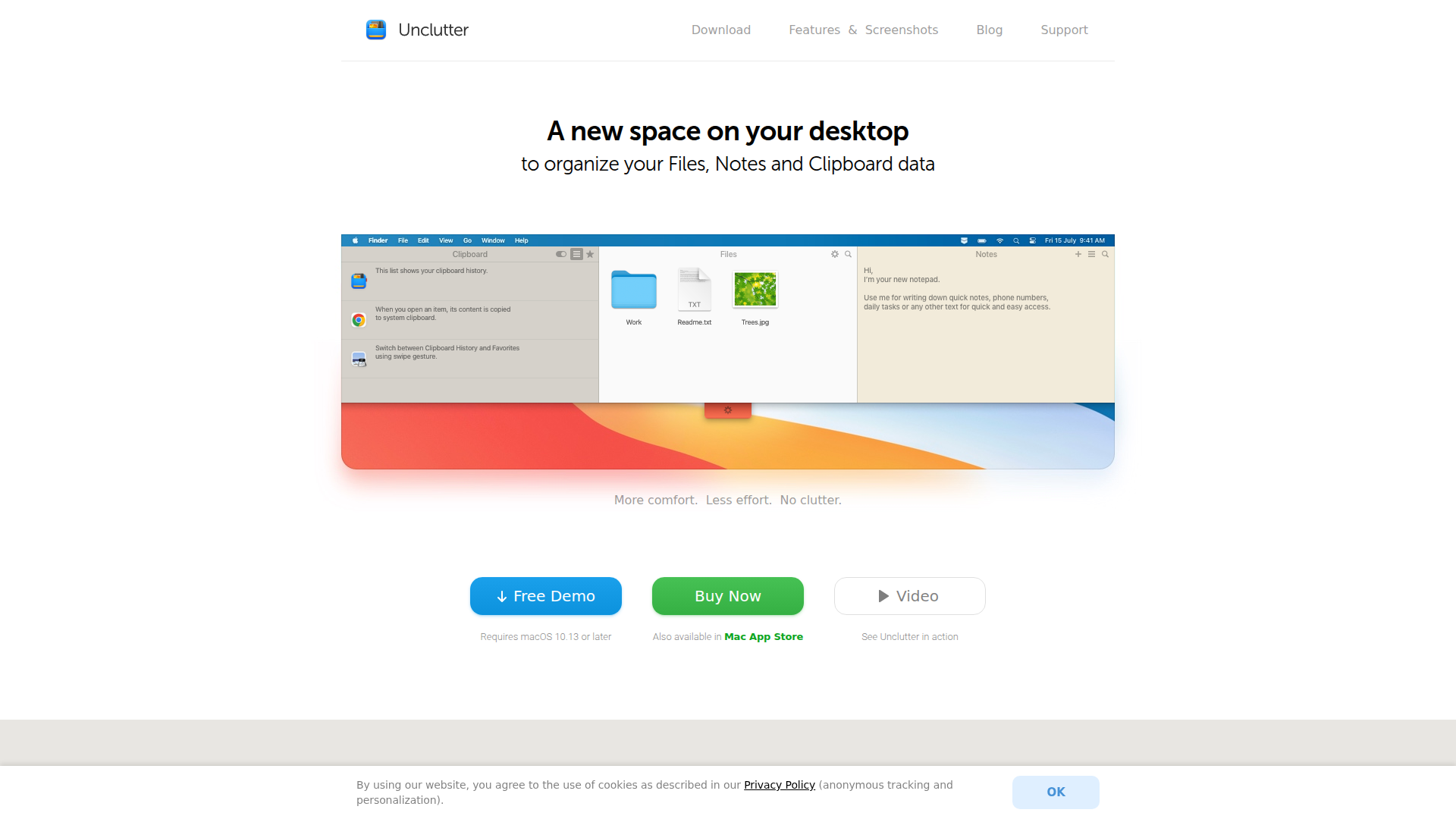 Unclutter screenshot