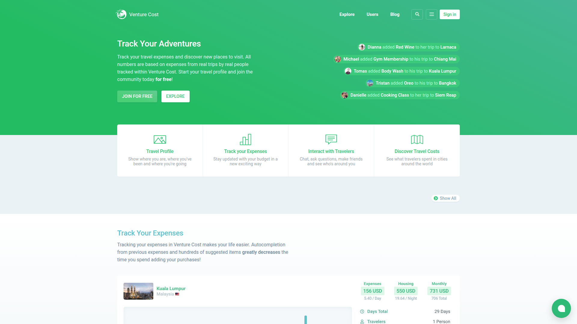 Venture Cost screenshot