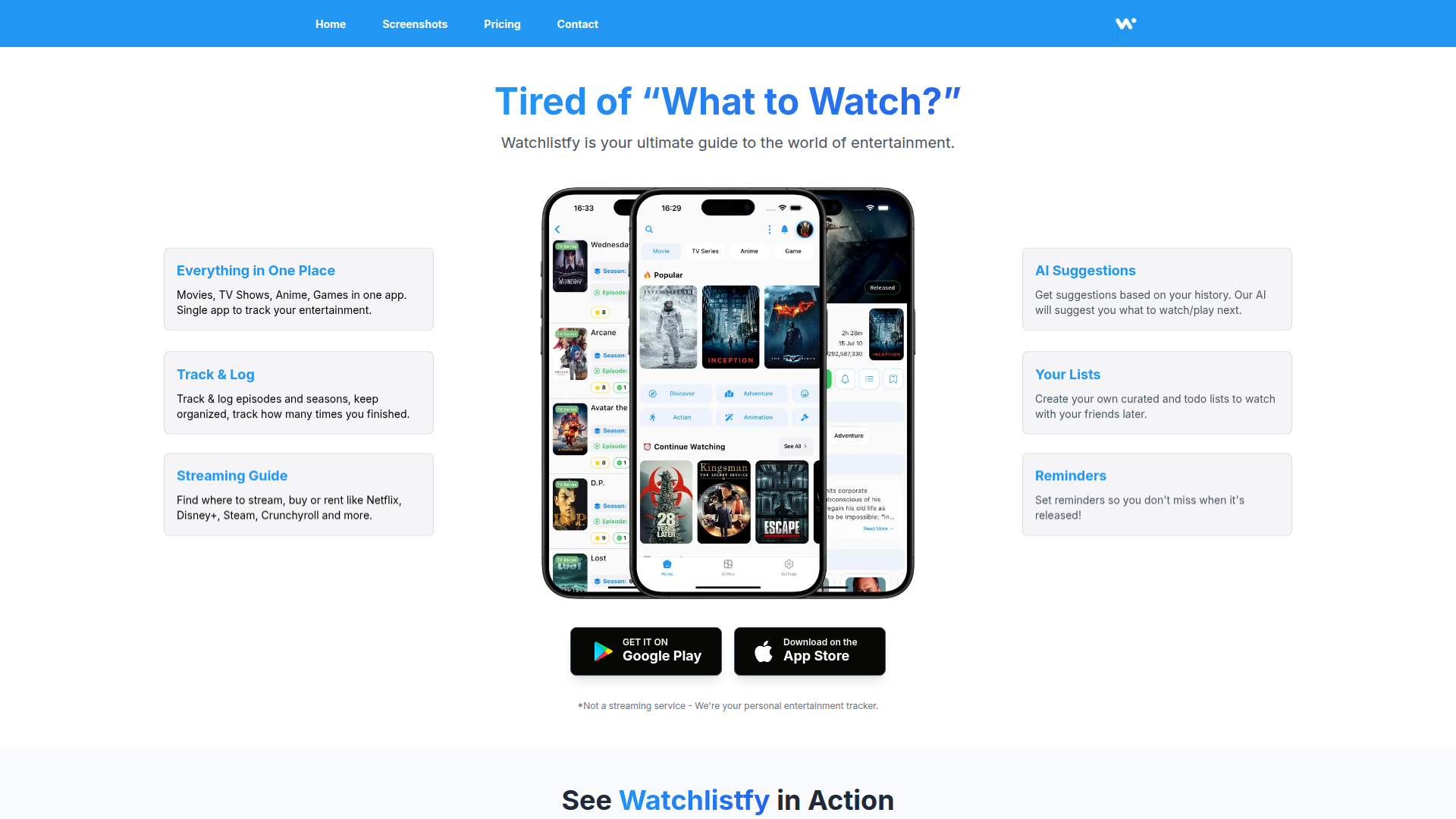 Watchlistfy screenshot