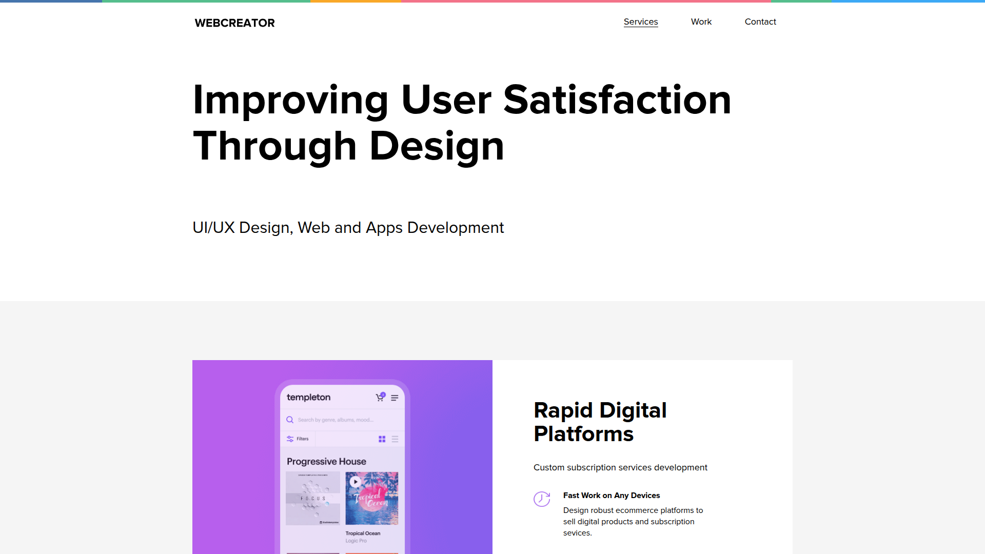 Webcreator screenshot